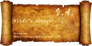 Vitéz Albert névjegykártya