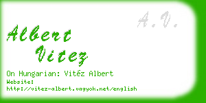 albert vitez business card